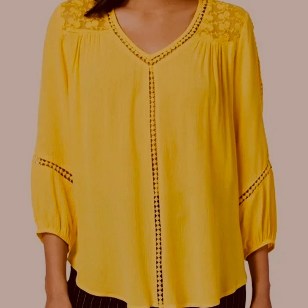 🍯 JohnPaulRichard Stitch Fix Yellow Blouse, size M 🍯